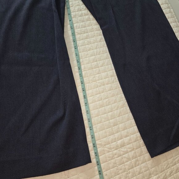 Banana Republic Womens Navy Wide-Leg Pleated Trousers, Size 4 Polyester/Viscose - Picture 6 of 7